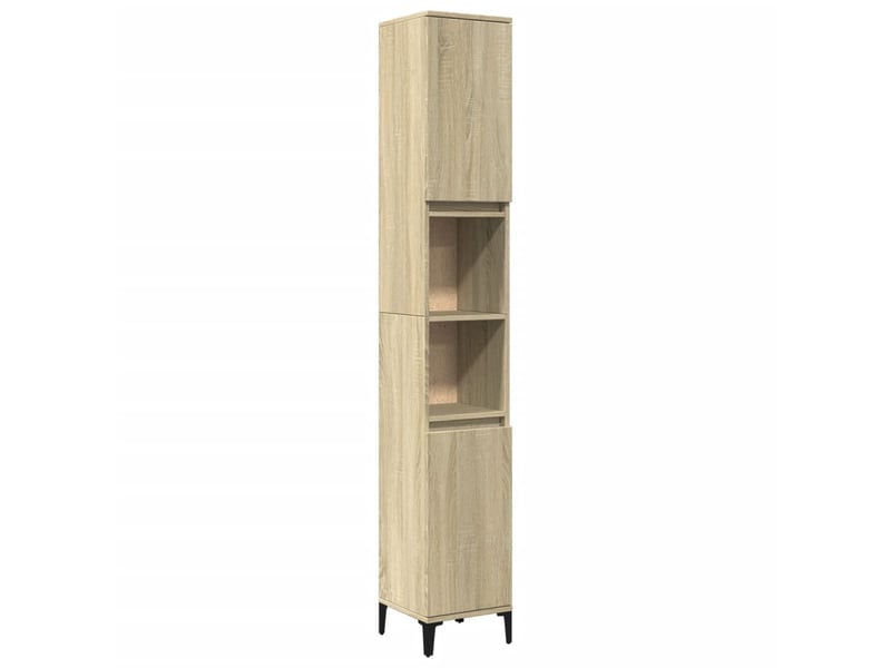  Meuble salle de bain rangement, commode chêne sonoma 30x30x190 cm  - Conforama A