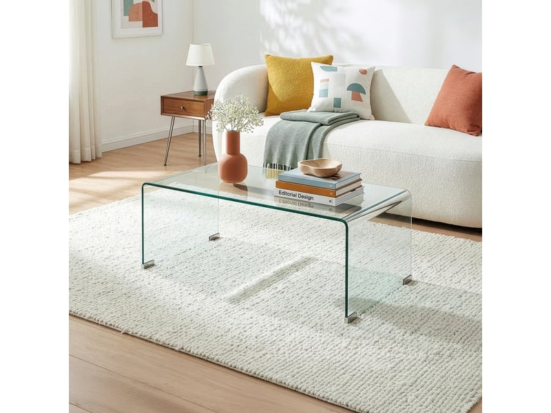  Table basse väsas verre 90 x 45 x 35 cm transparent [en.casa] Väsas - Conforama C