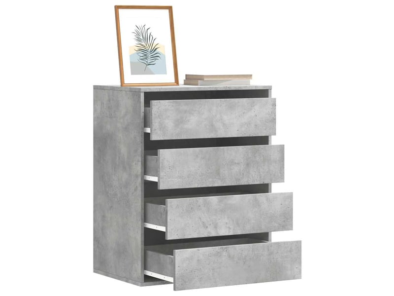  Commode chambre adulte, commode d'angle gris béton 60x41x76 cm bois d'ingénierie  - Conforama B