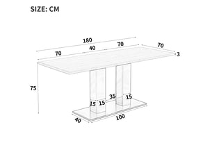 Table à manger extensible,140x70 cm,pour 6-8 personnes,mdf,blanc