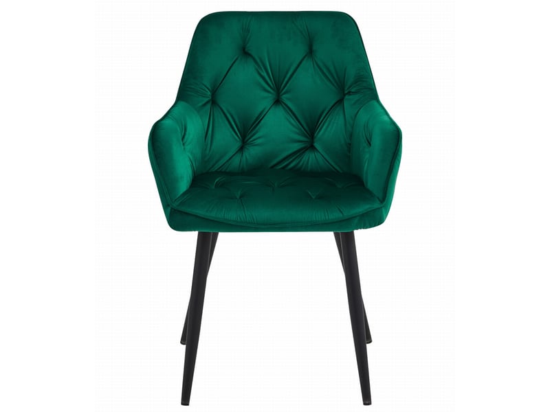 Family chaise jork - velours vert foncépieds noirs x 2  - Conforama C