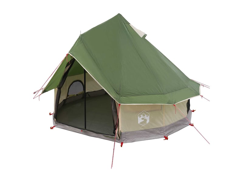  Tente tipi, tente de camping 4 personne vert polyester et acier  - Conforama A