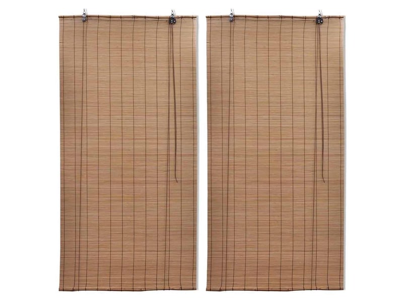  Lot de 2 stores enrouleur, stores roulants en bambou 80x160 cm marron cf48957  - Conforama B