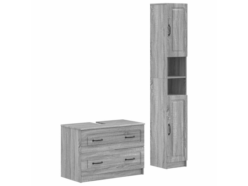  Ensemble de 2 meubles de salle de bain utrecht sonoma gris cf63219  - Conforama A