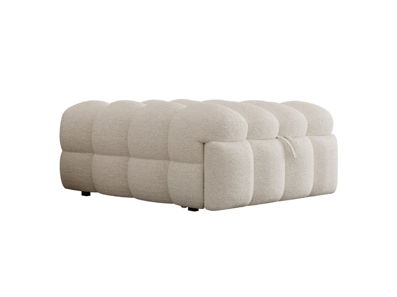  Lit gigogne 2 en 1 convertible en pouf 183 x 76 x 72 cm beige tissu teddy structure métal et mdf avec outils de montage Sol Morn - Conforama A
