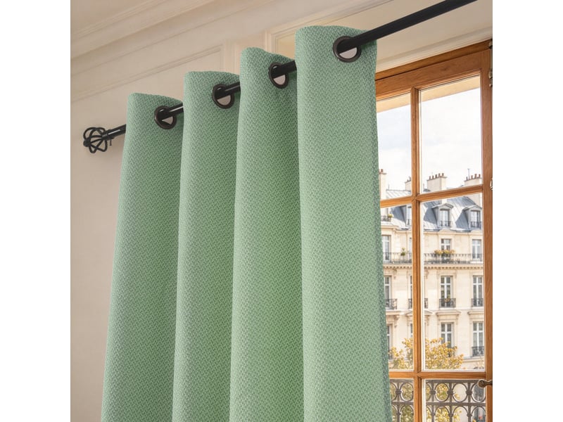  Lot de 2 rideaux à œillets 140 x 240 cm victoria fils teints jacquard  - Conforama C