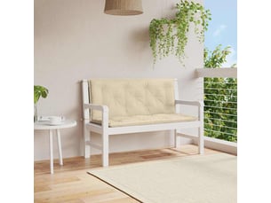 Coussin de banc de jardin, coussin d'assise beige 120x(50+50)x7 cm tissu oxford cf52651