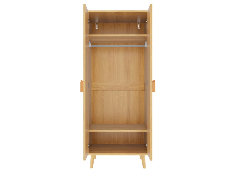 Armoire modenvie 2 portes 70 x 55 x 170 cm rangement bois naturel - Conforama E