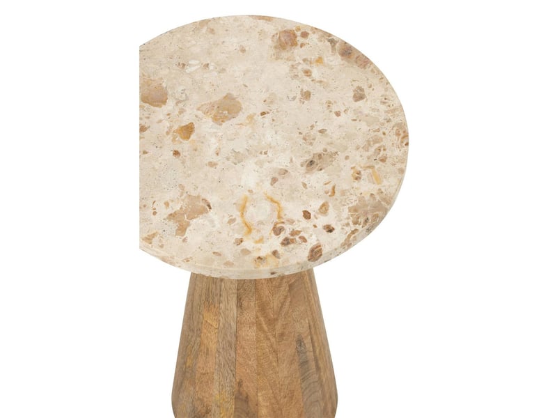  Lot de 2 tables d'appoint en marbre eula 53cm beige  - Conforama D