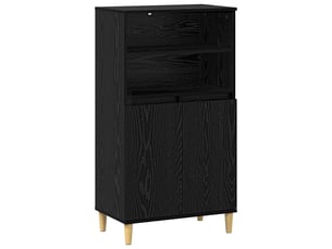 Buffet - haut armoire chêne noir 60 x 36 x 110 cm bois d'ingénierie