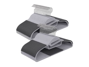 Lot de cintres antidérapants pour chemises robe pantalon 22,5 x 41,5 x 0,5 cm en abs noir 13_0017835