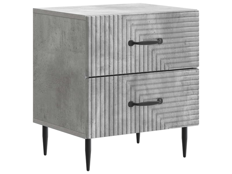  Table de chevet 2 pièces gris béton 43 x 34,5 x 47,5 cm  - Conforama C