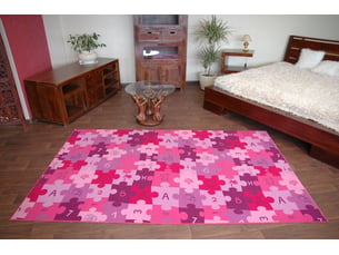 Tapis enfant puzzles violet 100x200 cm