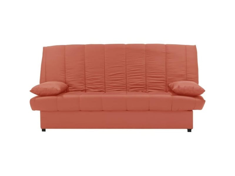 Canapé Clic-Clac 3 Places MILA - Tissu Coton Bleu Canard, 190x92 Cm | Style Contemporain, Convertible En Lit | Livraison RDV