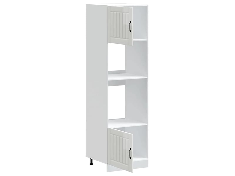  Meuble de rangement, armoires de four lucca bois d'ingénierie blanc brillant  - Conforama E
