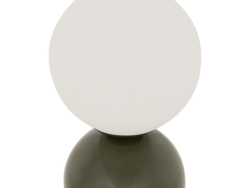  Lampe à poser avec globe opalin et base en acier 10x23 cm  - Conforama C