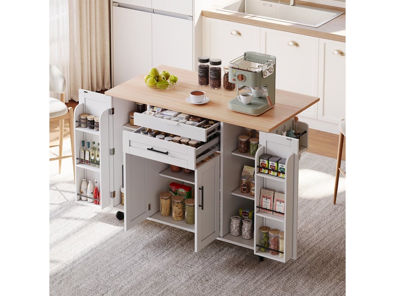  Desserte 4 portes 2 tiroirs coloris blanc mdf desserte blanc - Conforama E