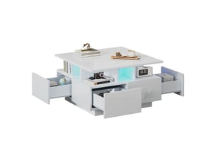 Table basse carré(e) coloris blanc <strong>MERAX</strong> <strong>table basse blanc</strong> - 70 cmx70 cm