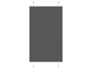 Store plissé, store de fenêtre noir 75x150 cm largeur du tissu 74,4 cm polyester cf46953