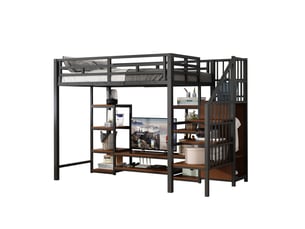 Lit mezzanine 90x200 cm <strong>MERAX</strong>  <strong>lit enfant bicolore</strong> coloris bicolore
