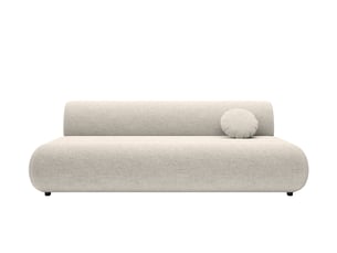 Canapé droit convertible CASANOVA 3 places Tissu beige avec coffre de rangement
