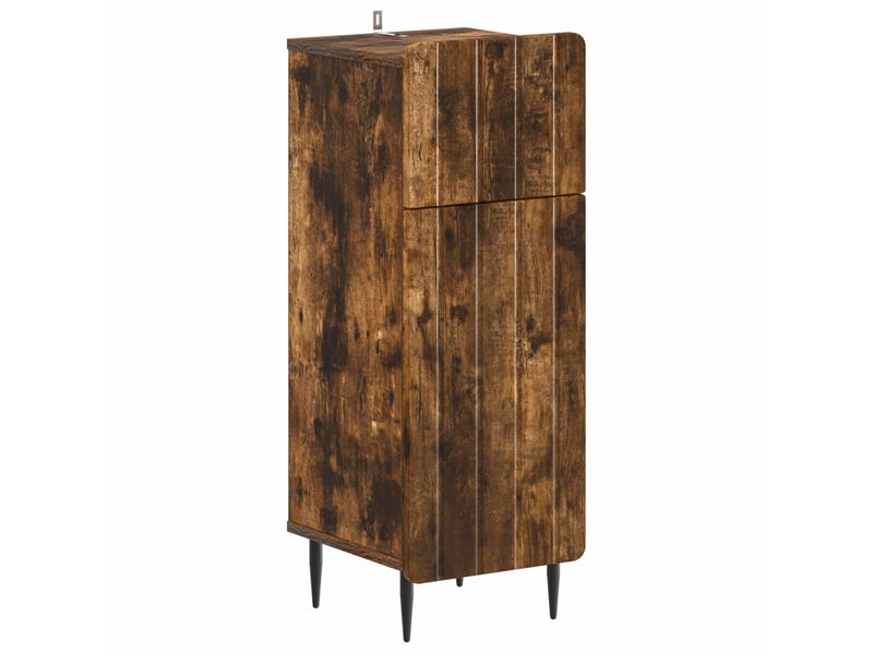Ensemble de meuble de salle de bain 3 pièces zwolle chêne fumé cf63543 - Conforama C