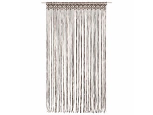 Rideau en macramé, rideau de porte taupe 140x240 cm coton cf43868