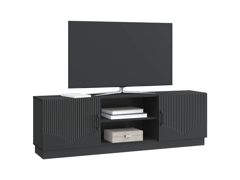  Meuble tv - banc tv - meuble de rangement noir 150 x 31 x 47 cm bois d'ingénierie  - Conforama C