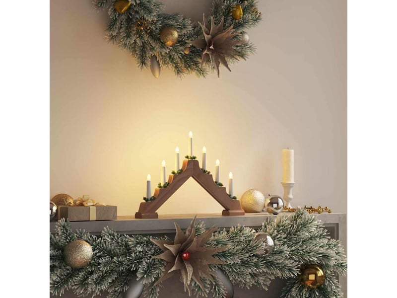  Pont de bougie de noël 7 led blanc chaud 39.5 x 5 x 29 cm cf62260  - Conforama B