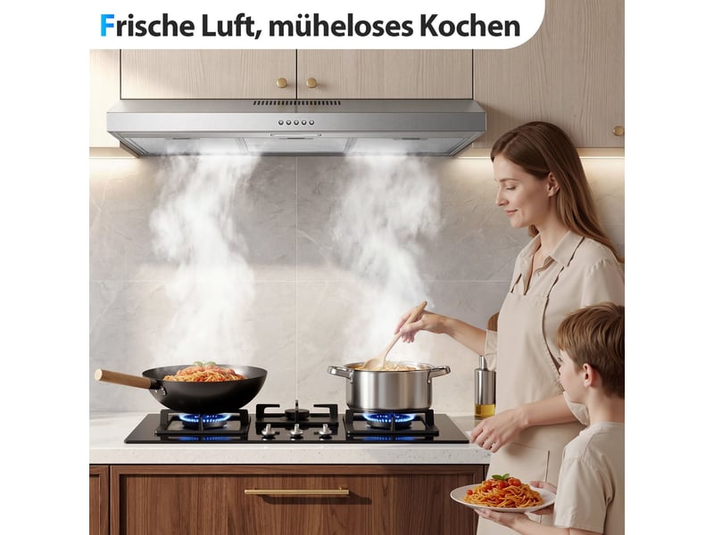  Hotte aspirante sous meuble 90 cm en acier inoxydable, hotte à recyclage et à évacuation, led, 3 vitesses, classe énergétique a  - Conforama C