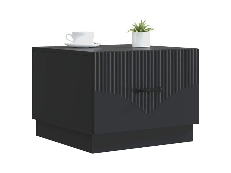  Table basse - table de salon - table à thé noir 49 x 50 x 37 cm bois d'ingénierie  - Conforama C