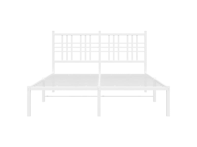  Lit double- lit adulte -  cadre de lit métal sans matelas et tête de lit blanc 120x190 cm  - Conforama C