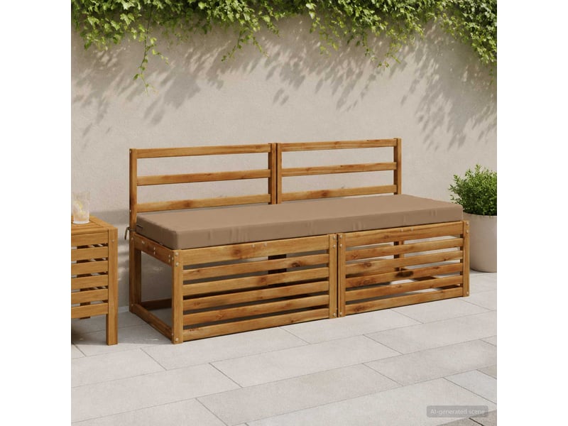  Lot de 2 coussins de banc, coussins d'assise soest 100 % polyester taupe cf56843  - Conforama B
