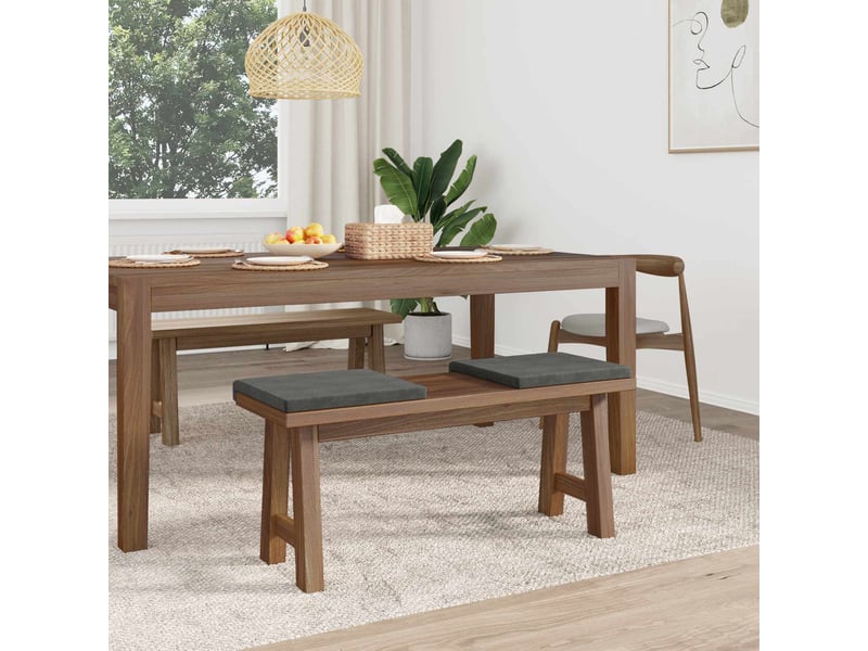 Lot de 2 coussins de banc, coussins d'assise, coussins pour chaisecanapé velours côtelé gris foncé profondeur 35 cm cf52534 - Conforama C