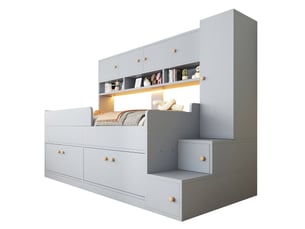 Lit combiné 90x200 cm <strong>HAUSS SPOLE</strong> <strong></strong> coloris gris