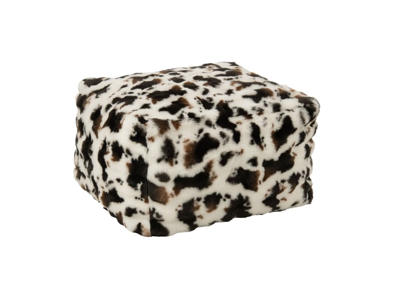  Pouf carré vache ulf 70cm blanc &amp; marron  - Conforama A