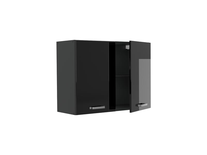Vicco armoire en verre, noir haute brillanceanthracite, 80cm - Conforama C