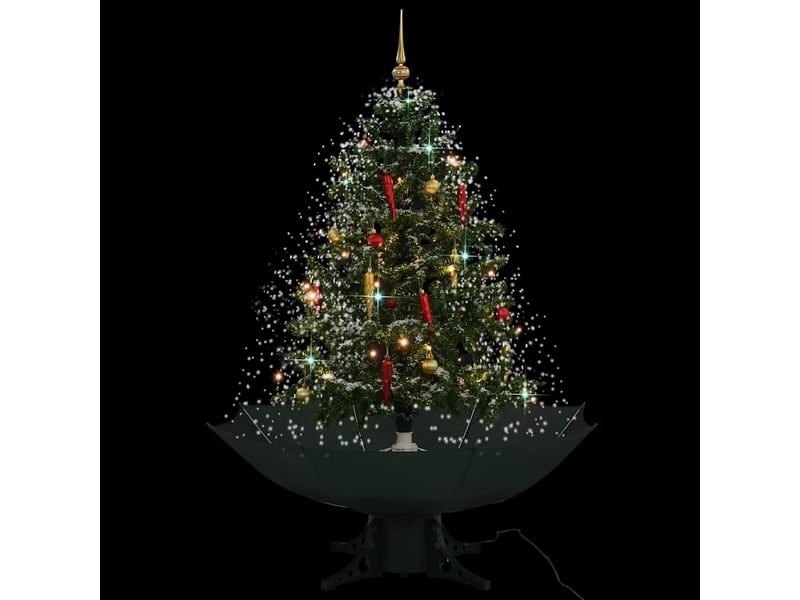 Sapin de noël - arbre de noël neigeux avec base de parapluie vert 140 cm - Conforama C