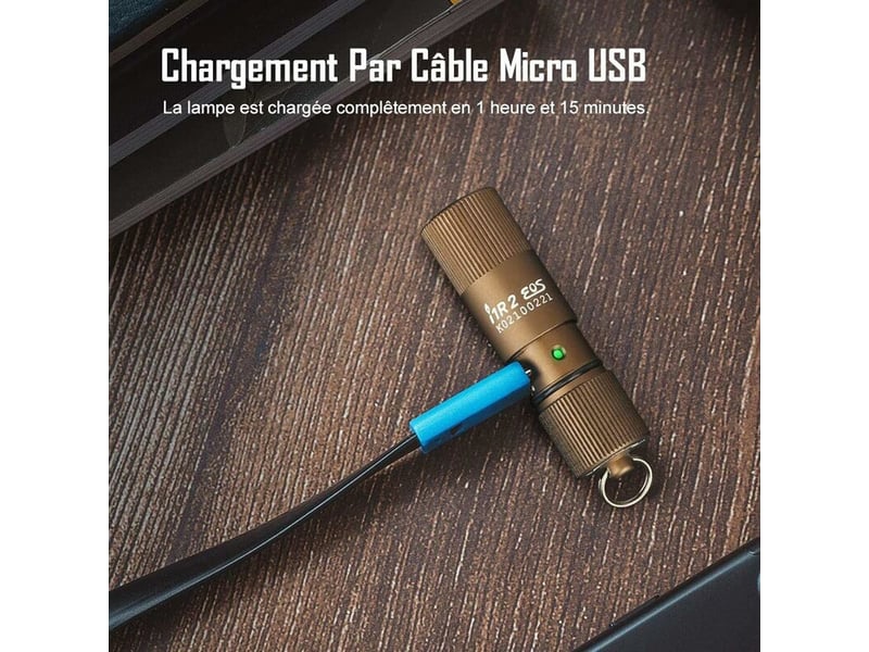  Eos mini lampe torche led rechargeable 150 lumens seulement 13g avec micro usb câble, desert tan [classe énergétique b]  - Conforama A
