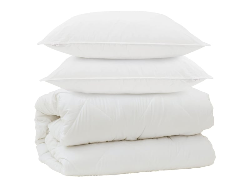  Couette avec oreillers avec oreiller 3 pièces - duvet blanc microfibre  - Conforama A