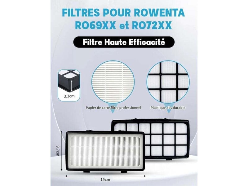  Enowelir filtre pour aspirateur rowenta x-trem power cyclonic ro72xx ro69xx zr006001, compatible avec ro7212ea ro7236ea ro7262ea ro7260ea  - Conforama B