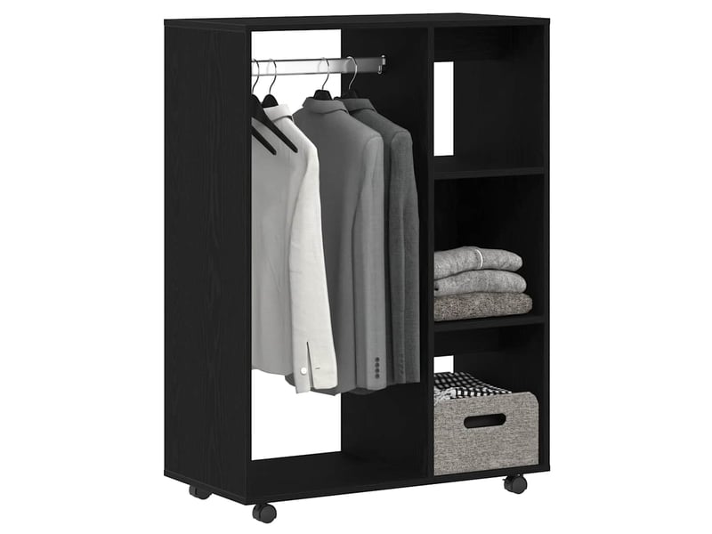  Armoire de rangement bureau en chêne noir 80x40x110 cm bois d'ingénierie  - Conforama D