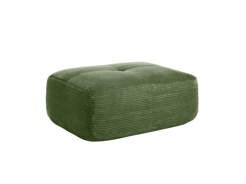  Ottoman en velours côtelé - velours côtelé vert - dimensions - poids 9.05 kg - design modulaire 92.5x75x40cm - Conforama E