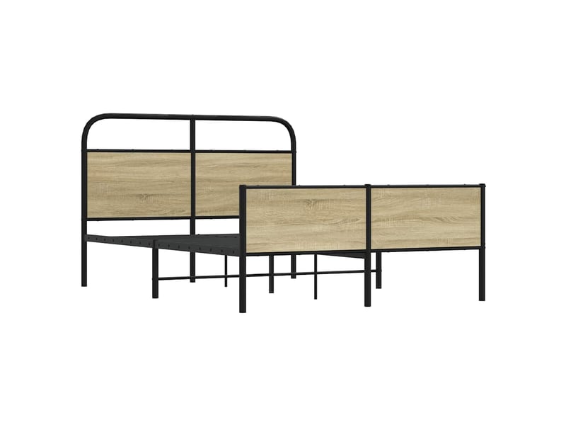  Lit double- lit adulte -  cadre de lit sans matelas 120x190 cm cm chêne sonoma  - Conforama B