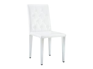 Lot de 4 chaises de salle à manger 42 x 46 x 89 cm – blanc et argent – dossier capitonné