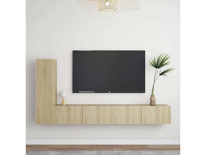 Ensemble de meubles tv 3 pcs chêne sonoma bois d'ingénierie shl30452  - Conforama B