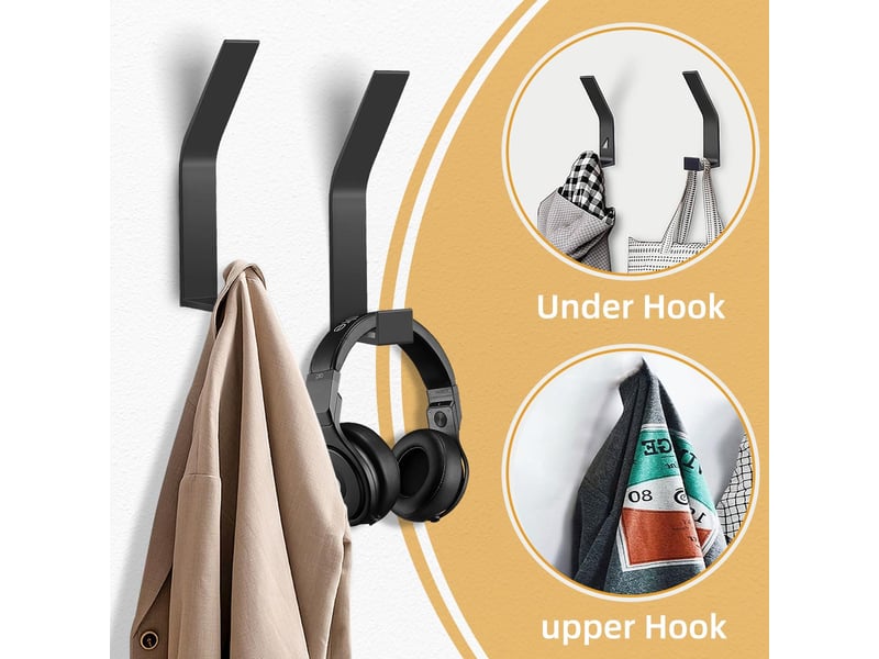  6 pièces porte manteau mural, patère murale, manteau, crochet manteau moderne pour vestes, pour salle de bain, chambre, noir  - Conforama B