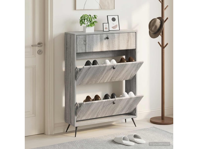  Meuble à chaussures, armoire à chaussures breda 78x24x103 cm bois d'ingénierie shl5692  - Conforama B