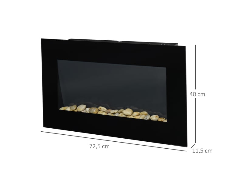  Cheminée électrique 72,5x11,5x40 cm led métal noir  - Conforama E