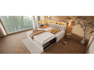 Lit gigogne 90x190 cm FLORAGRACE coloris beige